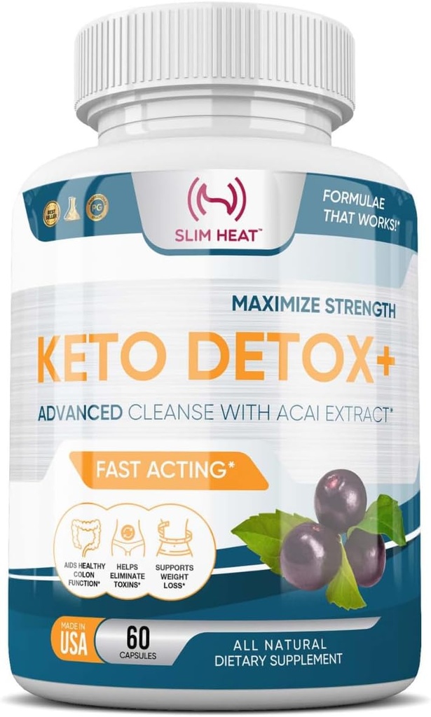 Detox Cleanse for Weight Loss - Natural Gut & Intestinal Cleanse Pills - Proprietary Blend with Psyllium Husk - Keto Detox for Women & Men - Non-GMO, NSF Certified, Made in USA - 60 Capsules
