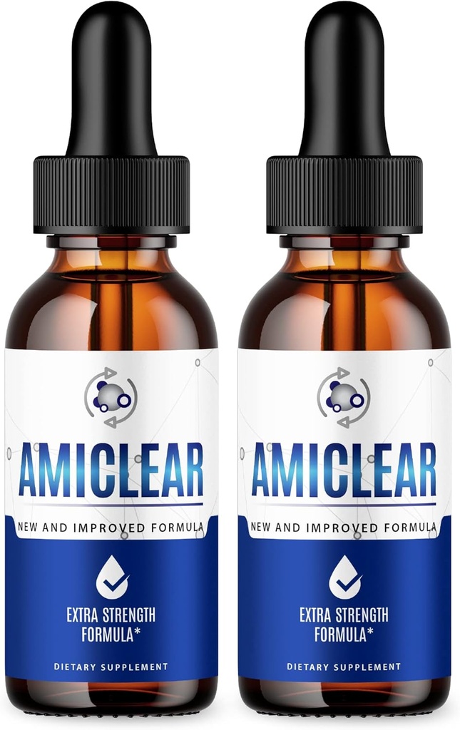 (2 Pack) Amiclear Drops - Official Formula - Amiclear Healthy Support Supplement Ami Clear Advanced Drops, Amiclear Alternative to Pills Supplement Drops Ami Clear Drops New Formula 2023 (2 Bottles)