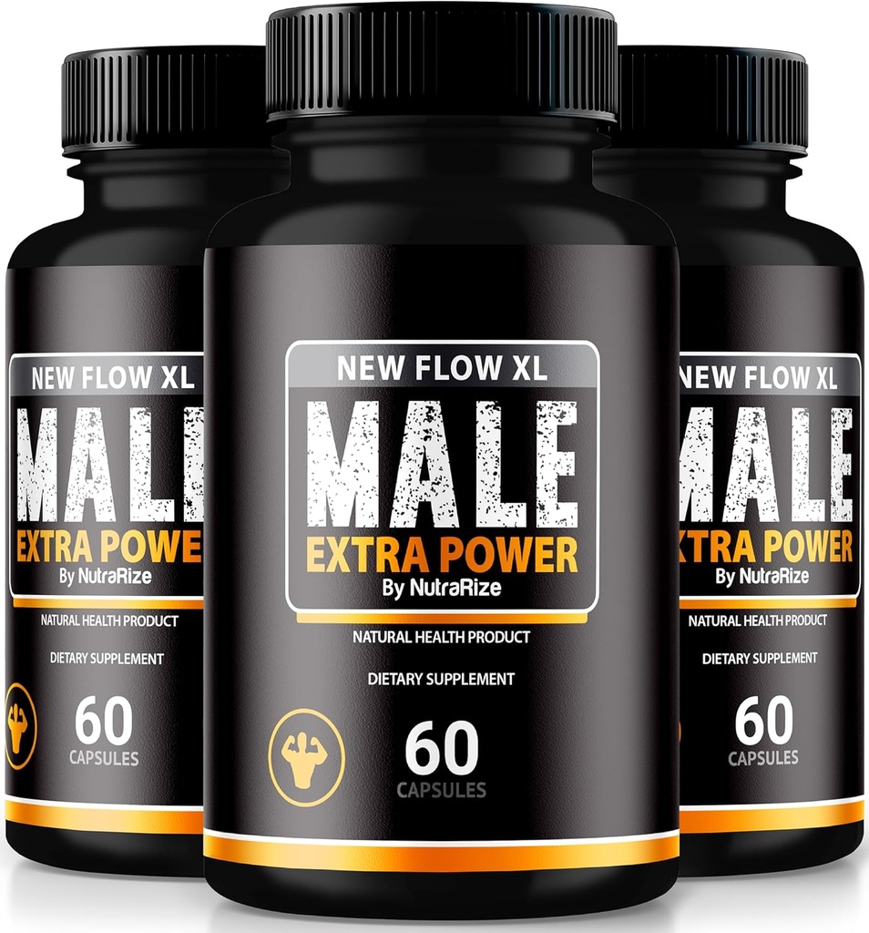 (3 Pack) New Flow XL Capsules for Men, NewFlow XL Male Pills, All Natural Formula for Muscle Mass and Maximum Performance, Official NewFlowXL Reviews (180 Capsules)