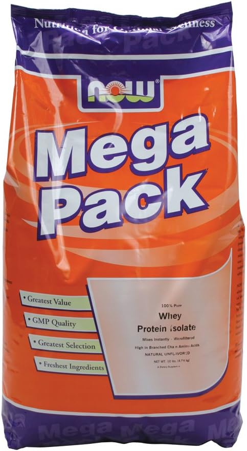Now Foods Whey Protein Isolate Unflavored - 10 lbs. 6 Pack