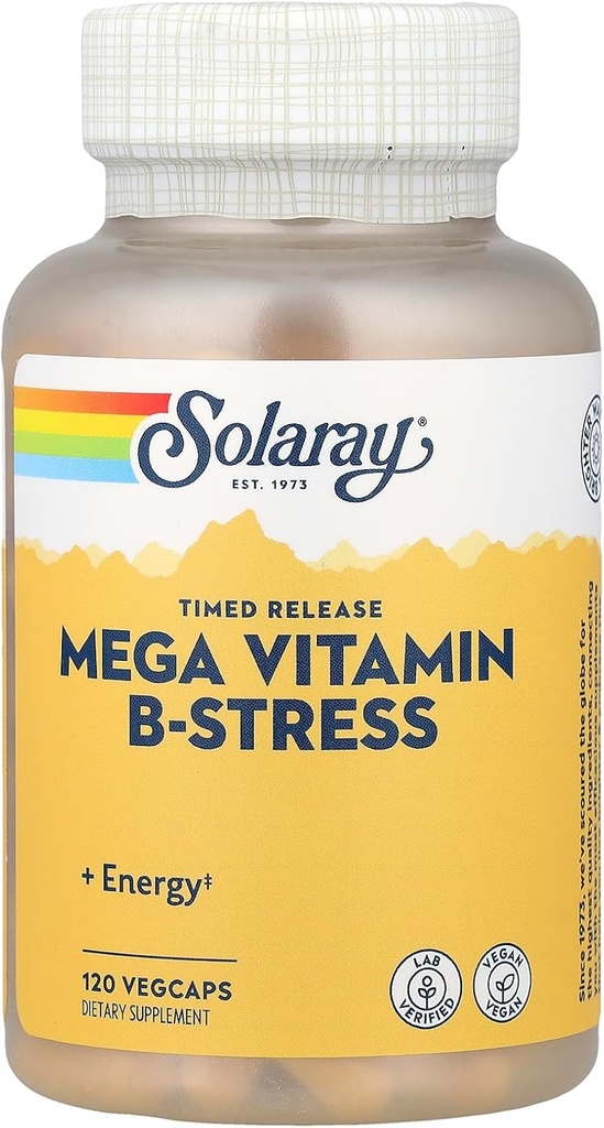 Solaray Mega B Stress Two Stage Timed Release Supplement, 120 Count