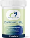 Designs for Health ProbioMed Kids Chewable Probiotic - 10b CFU Gut & Immune Support for Children - Lactobacillus, Bifidobacterium + Saccharomyces boulardii - Delicious Berry Flavor (30 Tablets)