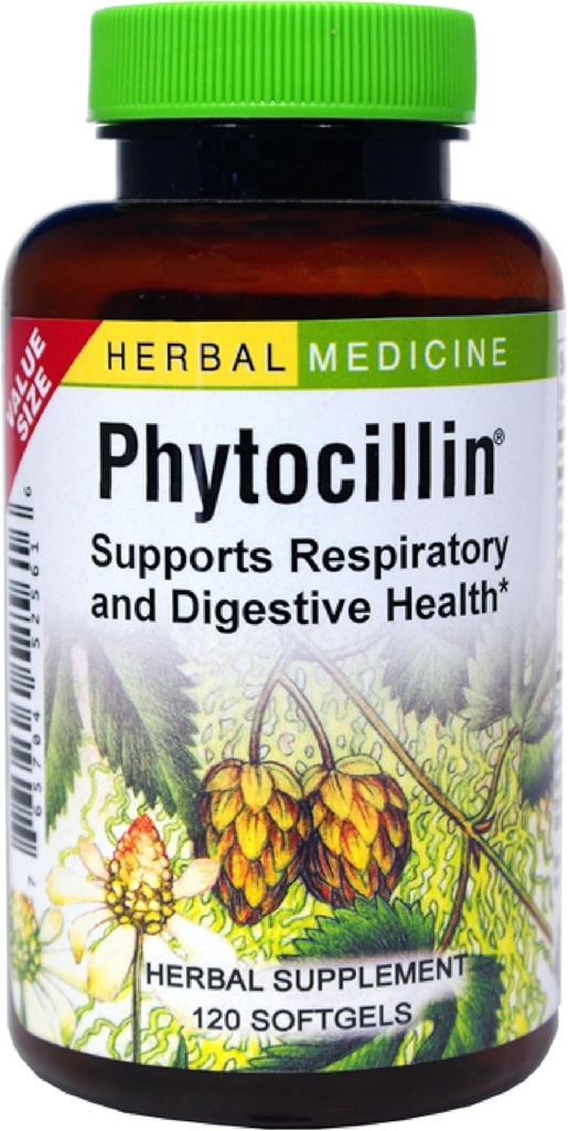 Herbs Etc. Phytocillin - Respiratory & Digestive Health Support Supplement - Herbal Formula to Support Digestion - Support Healthy Breathing - 120 Softgels (120 Servings)