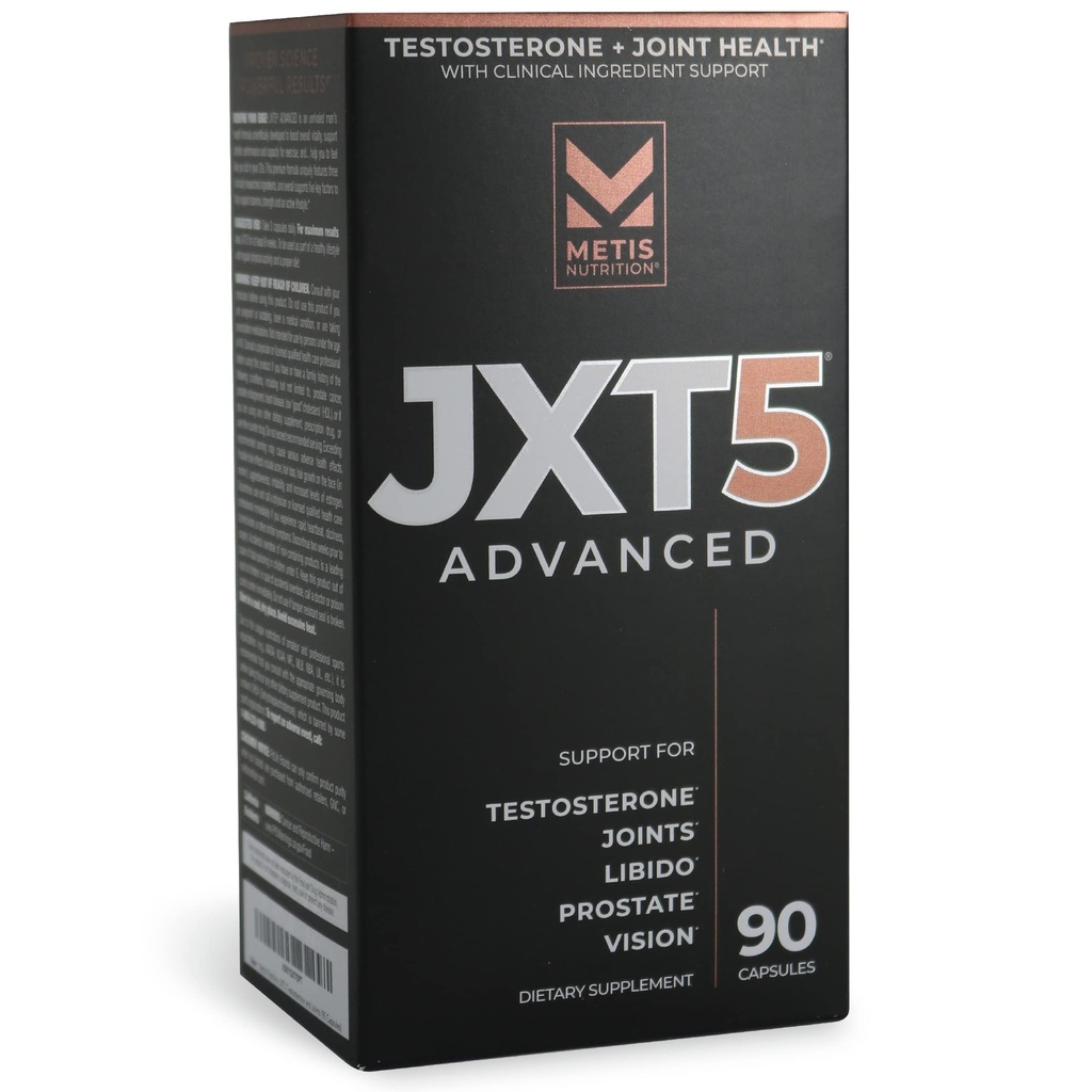 METISNutrition JXT5 Joint Health - 5-in-1 Men's Health Supplement to Libido, Prostate, and Vision - Test Boost, Joint Support, and Improve Energy (90 Capsules)