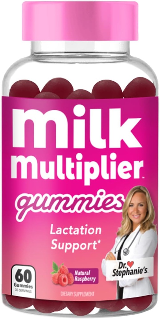 Dr. Stephanie's Milk Multiplier Lactation Support Gummies - Fenugreek Free Breastfeeding Supplement for Milk Supply Increase - with Milk Thistle, Fennel Seed, Alfafa - Postpartum & Nursing Essentials