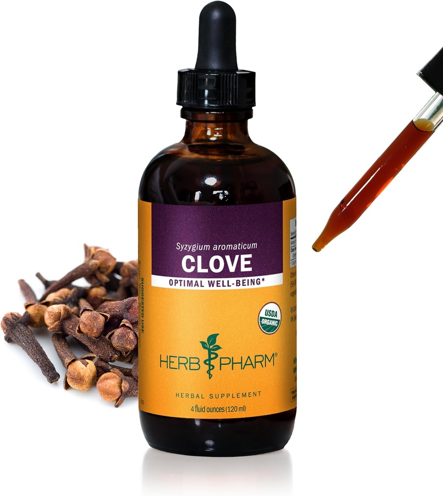 Herb Pharm Certified Organic Clove Liquid Extract - 4 Ounce