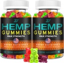 Hemp Gummies Advanced Extra Strength for Rеstful Nap - (2 Pack) Pure High Potency Organic Hemp Oil Infused Big Bear Gummies - 100% Natural Hemp Gummy for Adults Apple