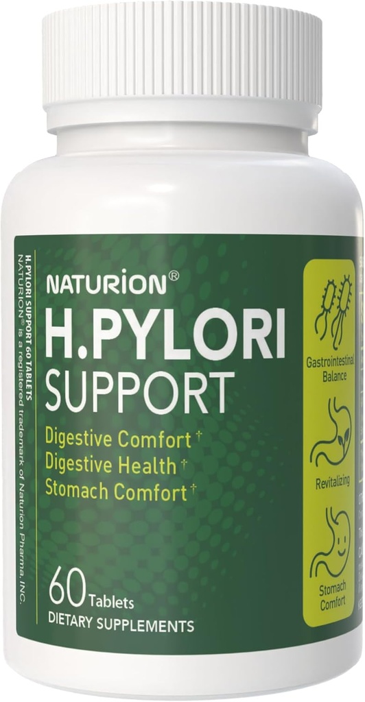 H. Pylori Support - Digestive Health Supplement with G-FOS Blend, Whey Protein, Licorice, Mastic Gum, Vitamin U, and Vitamin B2 - Stomach Comfort & Gut Balance - 60 Tablets, 30 Day Supply