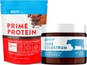 Equip Foods Chocolate Protein Powder & Colostrum - Grass-Fed Beef Isolate - Prime Protein Powder & Core Colostrum Powder Supplement - Chocolate & Unflavored- Gluten Free - Keto Friendly
