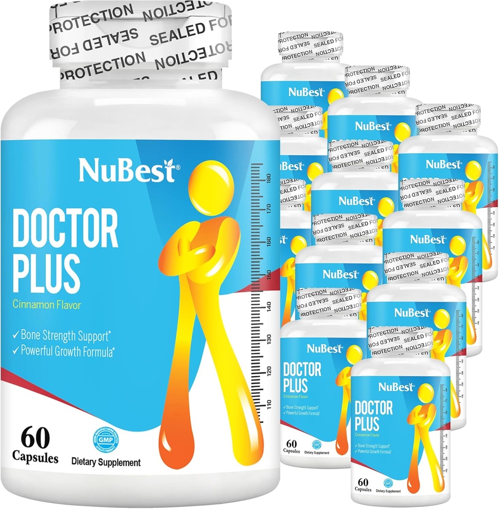 Doctor Plus - Height Growth Formula - Supports Height Growth, Height Growth Pills with Calcium, Vitamins D3, Vitamin K2 (MK7) - Immunity and Overall Health for Children (10+) and Teens - 12 Pack