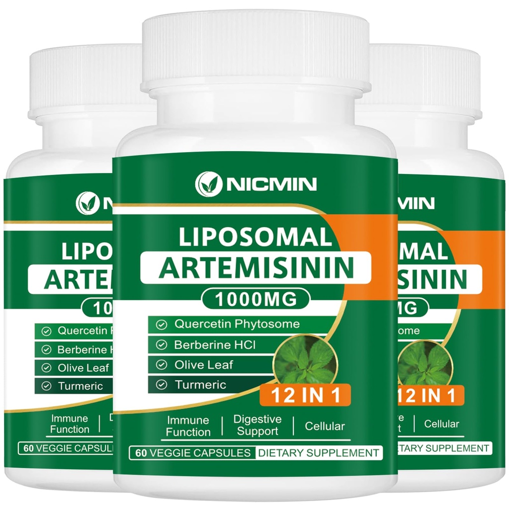 Liposomal Artemisinin Supplement 1000mg, Sweet Wormwood Extract with 200mg Quercetin Phytosome, Maximum Absorption for Antioxidant 180 Capsules