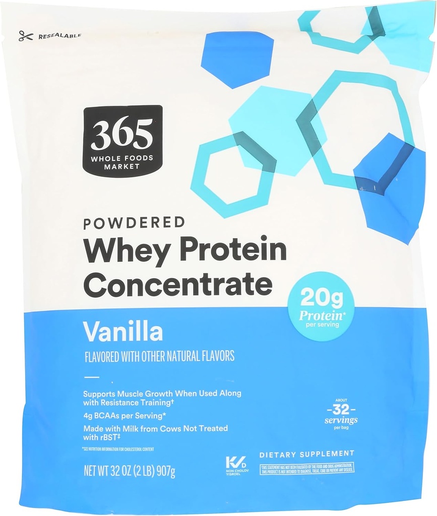 365 by Whole Foods Market, Vanilla Whey Concentrate Protein Powder, 32 OZ
