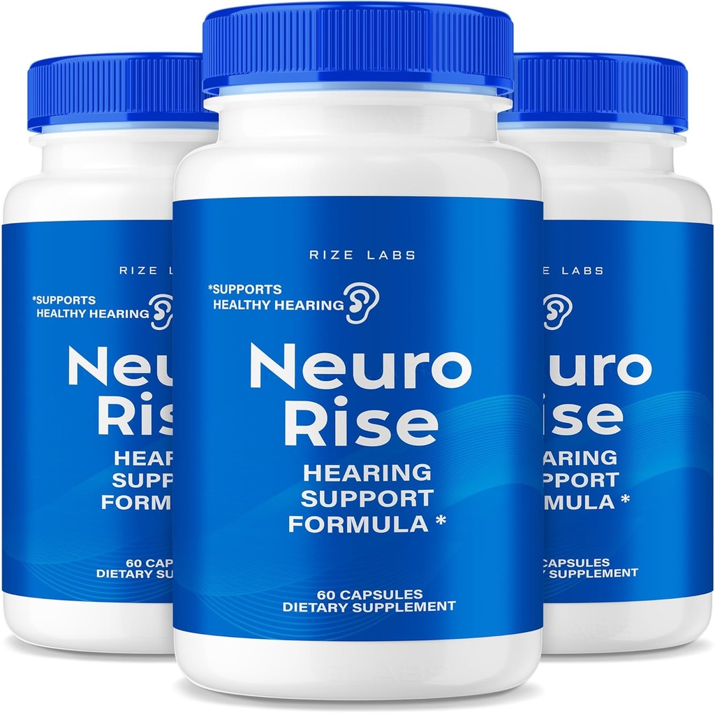rize labs - Neuro Rise Capsules, Hearing Support Supplement, Pills to Support Healthy Hearing, Advanced Formula for Ear Health, Tinnitus & Noise Relief (180 Capsules)