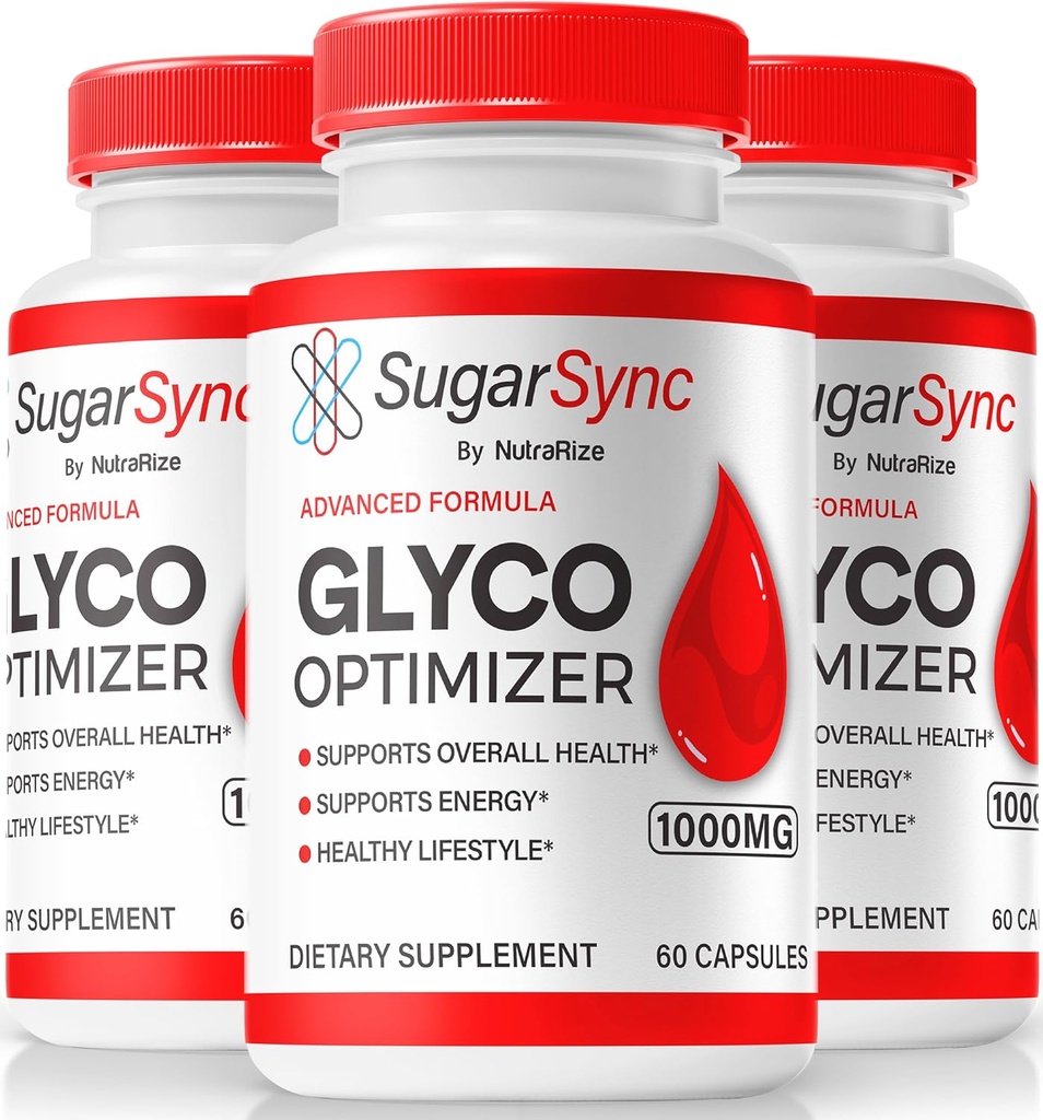 NutraRize (3 Pack) Sugar Sync Glyco Optimizer Capsules, Official SugarSync Glyco Optimiser, Sugar Sync Joint Optimizer, Sugar Sync Gluco Cleanse Detox Formula, SugarSync Glycol Reviews (180 Capsules)