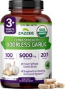 Zazzee USDA Organic Odorless Garlic 20:1 Extract, 5000 mg Strength, 100 Vegan Capsules, 3+ Month Supply, Standardized, Concentrated 20X Extract, 100% Vegetarian, All-Natural, Non-GMO, Made in The USA