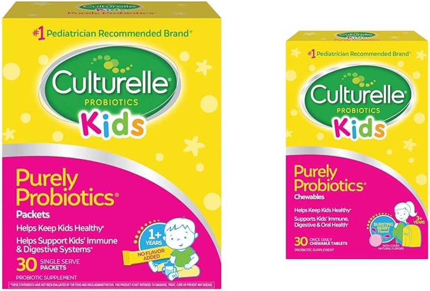 Culturelle Kids Daily Probiotic Supplement & Kids Chewable Daily Probiotic for Kids, Ages 3+, 30 Count