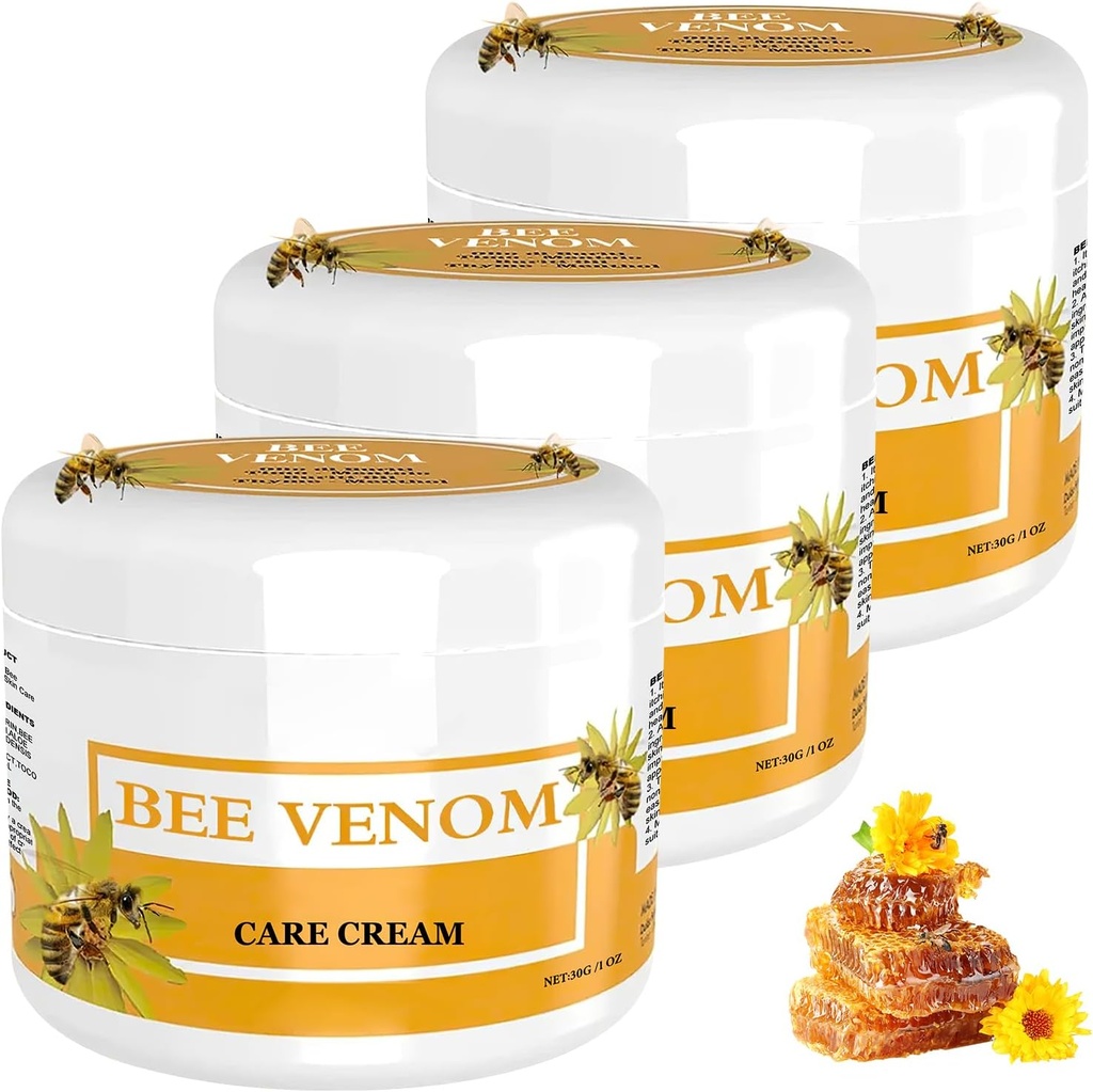 Bee Venom Correcting Cream - 3 Bottle Set for All Skin Types, Professional Skin Care