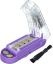 Pill Cutter for Multiple Pills at a Time, Pill Cutter Splitter for Small and Tiny Pills, Pill Cutter for Small or Large Pills, Pill Splitter with Hidden Sharp Stainless Steel Blade (Purple+Clear)