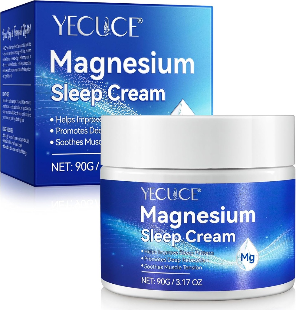 Magnesium Lotion,Pure Magnesium Cream for Better Sleep,Leg & Joint Care,Non-Greasy -Topical Magnesium Chloride-Skin Friendly Ingredients-3.17 OZ