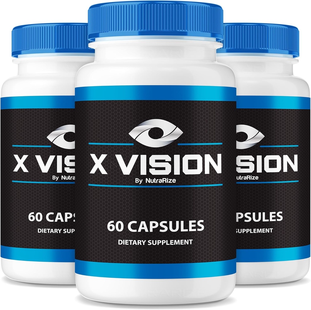 (3 Pack) X Vision Capsules - Official Formula Tablets for Overall Eye Health, XVision Optics Night Vision, All Natural Supplement to Protect Eyesight, Optical Vitamins Support Reviews (180 Capsules)