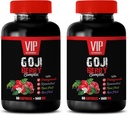 antioxidant supplement - GOJI BERRY COMPLEX - WITH POMEGRANATE, RESVERATROL, NONI, ACAI - Pomegranate vitamin e for skin - antioxidant nutritional supplements - antioxidants vitamins - 2 Bot 120 Caps