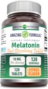 Amazing Formulas Melatonin 10 Mg | Fast Dissolving Tablets Supplement | Citrus Flavor | Non-GMO | Gluten-Free | Made in USA (1 Pack | 120 Count)