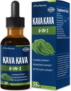 Kava Kava Root Extract Drops for Calming & Relaxation Support, Natural Herbal Blend Tincture Supplement for Better Sleep Support with Valerian Root, Lemon Balm and Chamomile. 2oz