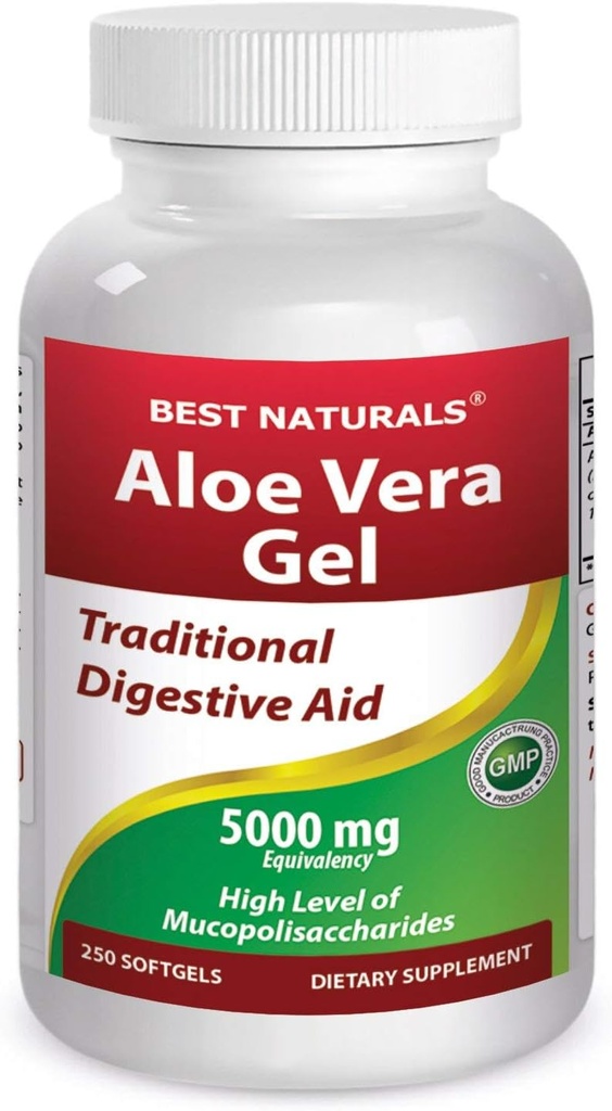 Best Naturals Aloe Vera Gel 5000 mg 250 Softgels
