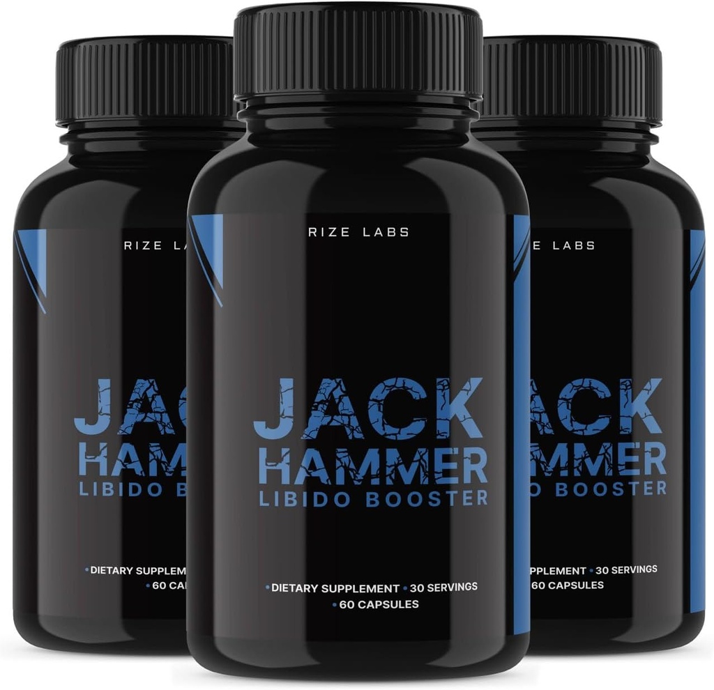 rize labs - Jack Hammer Libido Booster Supplement for Men, Powerful All Natural Formula to Improve Performance (180 Capsules)