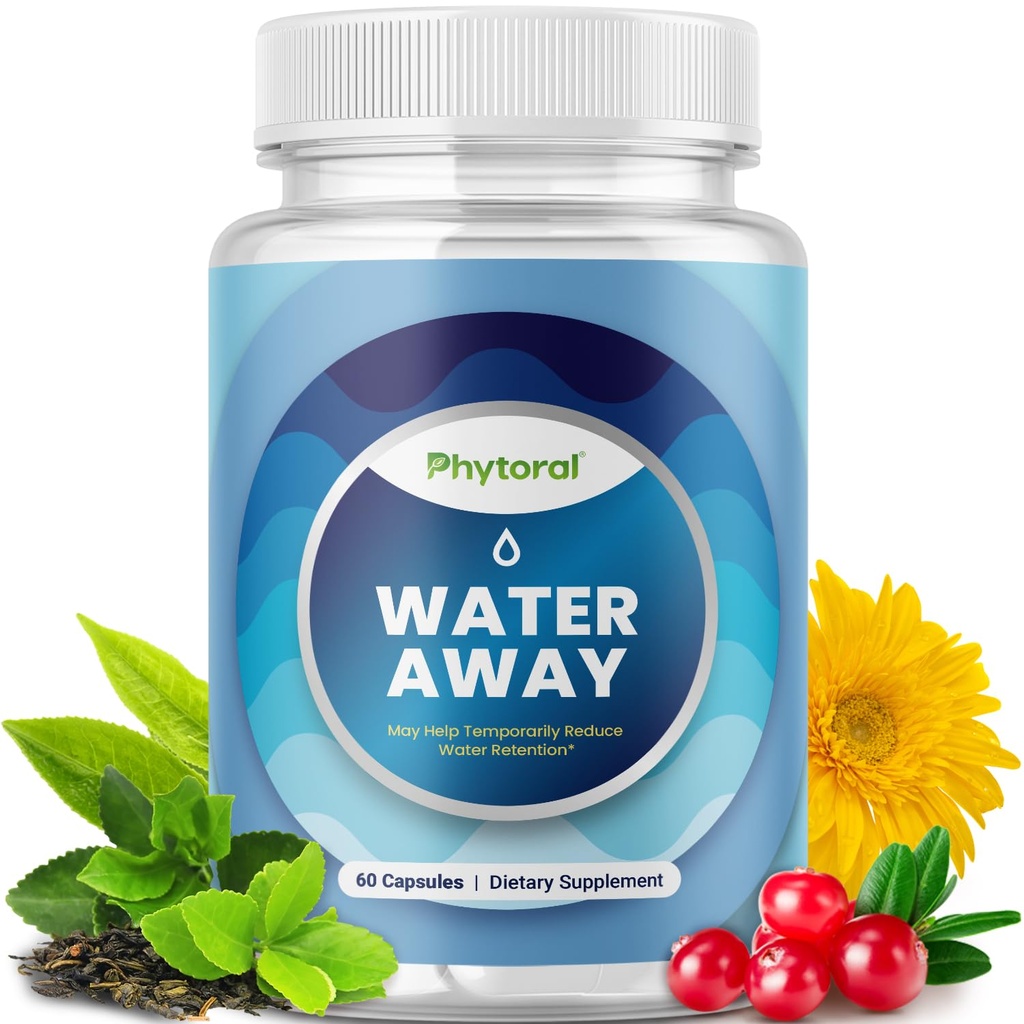 Water Retention Pills for Women & Men - Herbal Diuretic Supplements - Fluid Retention Supplement with Dandelion Leaf Extract & Green Tea for Bloating Relief - Pills for Leg & Feet Swelling - 60 Count