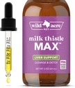 Wild Acre Milk Thistle for Dogs - Max Strength Liver Support, Cleanse & Detox - Natural Bacon Flavor - Simply Add to Food - Picky Pup Approved, 2 oz (60mL)
