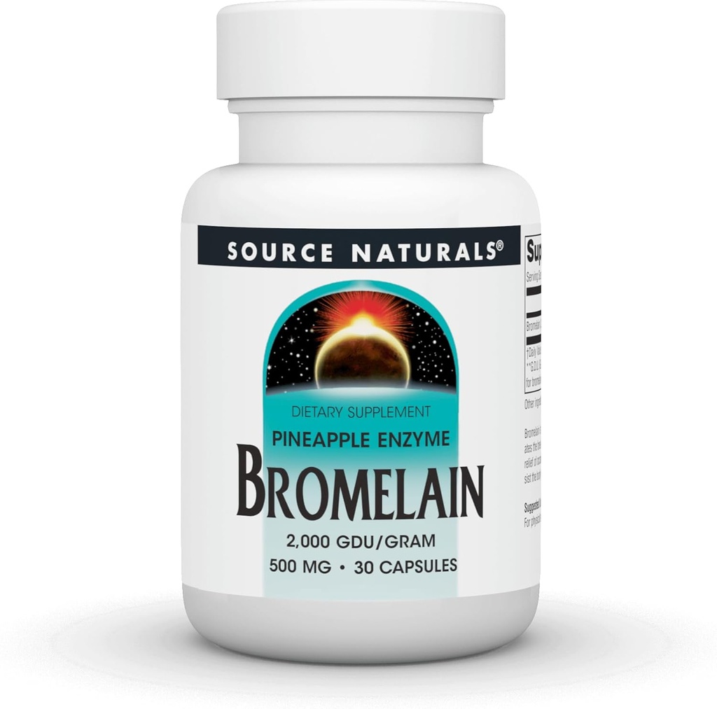 Source Naturals Pineapple Enzyme Bromelain - 2,000 GDU/GRAM - 500mg - 30 Capsules