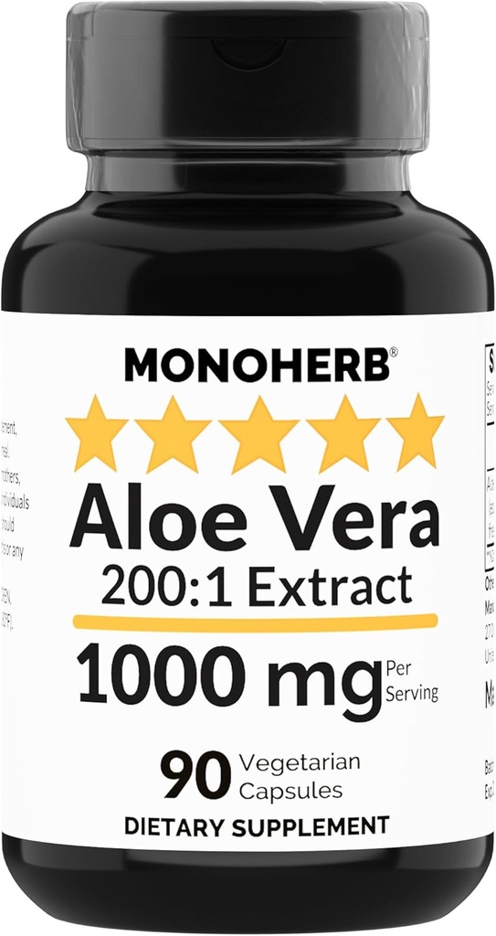 MONOHERB Aloe Vera 1000 mg - 200x Extract - 90 Capsules