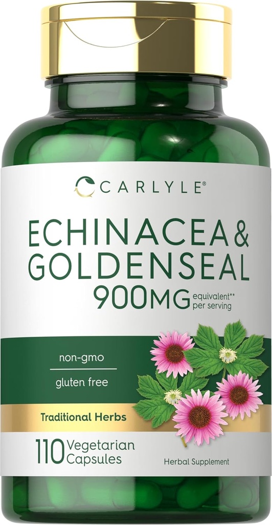 Carlyle Echinacea Goldenseal Capsules | 110 Count | 900mg | Vegetarian, Non-GMO, Gluten Free