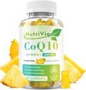 CoQ10 Gummies, Coenzyme Q10 Supplement 200 mg, High Absorption CoQ10 Supplement for Cellular Energy and Immune Health, Vegan, Gluten Free, Pineapple Flavor, 60 Count