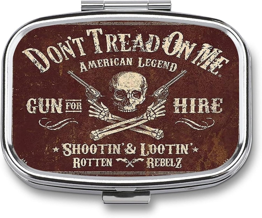 Metal 2 Compartment Pill Organizer Travel Friendly Portable Compact Pill Box Cute Pill Case,for Pocket Wallets Daily Portable Medicine Vitamin Tablet Storage , samll, 20220813.0 Ounce