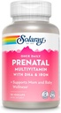 SOLARAY Once Daily Prenatal Multivitamin with DHA & Iron, Prenatal Vitamins and Minerals for Expectant Mothers, Easy Morning Herbal Blend & Whole Food Base, Lab Verified, 90 Servings, 90 VegCaps