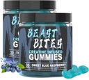 DYALE Beast Bites Creatine Bites - 5g Creatine Monohydrate Per Serving - No Sugar or Artificial Colors - Low-Calorie, Vegan & Halal - Blue Raspberry Flavor - 30 Gummies (2pcs)