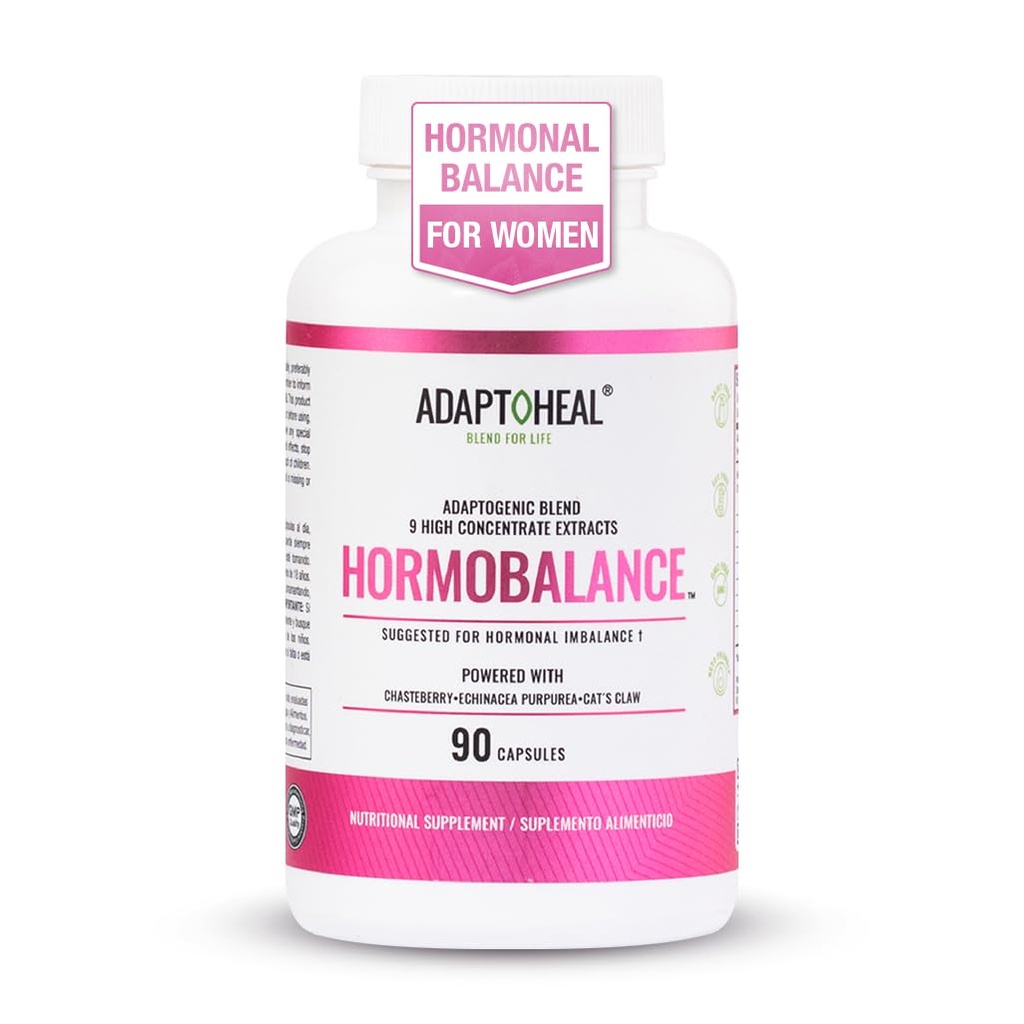 ADAPTOHEAL Hormobalance for Women – Hormone Balance Support with 9 High-Concentrate Adaptogenic Extracts (Vitex, Dong Quai, Reishi) – Stress, Mood & Daily Wellness Support – 90 Capsules