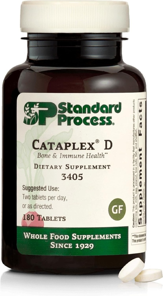 Standard Process Cataplex D - Supports Immune Function, Bone Density & Mineral Absorption - Immune Health Supplement with Vitamins A & D - Gluten-Free, Non-Dairy & Non-Soy - 360 Tablets