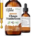 Wild & Organic Chaga Mushroom Tincture - Immune Support with Chaga Mushroom Extract Liquid - Immunity Drops Supplement - Vegan, Sugar & Alcohol-Free - 2 fl oz