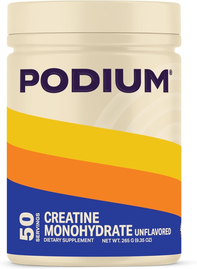 Podium Nutrition, Solos | Creatine Monohydrate, 50 Servings, Unflavored, Boost Athletic Performance