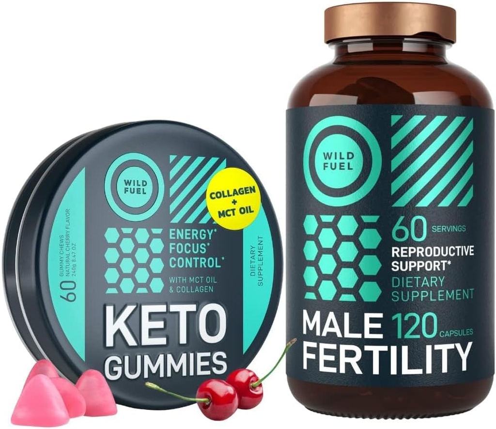 WILD FUEL Male Fertility Supplement and Keto Gummies Health and Energy Bundle