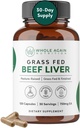 Grass Fed Beef Liver Capsules - 100% Pasture Raised - No Fillers or Flow Agents - 120 Count 3,000mg Serving - 30-Day Supply - Iron and Energy - Grass fed Desiccated Liver Supplement