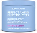 BodyHealth PerfectAmino Electrolytes Powder No Sugar, Keto Sugar Free Fasting Electrolytes Drink Mix, Hydration Powder with Trace Minerals - Mixed Berry - 60 Servings