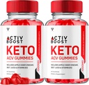 (2 Pack) Activ Boost Keto ACV Gummies, Activboost Keto + ACV Advanced Support, Active Boost Keto ACV Gummies Energy Apple Cider Vinegar Vitamin B12 Supplement Activeboost Max Formula (120 Gummies)
