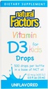 Natural Factors, Vitamin D3 Drops 400 IU (10 mcg) for Kids, Supports Strong Bones and Immune Function, 0.5 fl oz, 0.5 Oz
