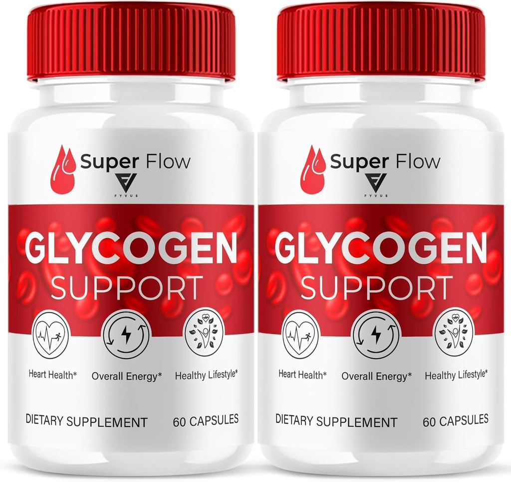 (2 Pack) Super Flow SuperFlow Glycogen Support Capsules, Super Flow Advanced Glycogen Health and Blood Wellness Support Supplement, SuperFlow Maximum Strength Glyco Formula Supplement (120 Capsules)