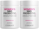 Codeage Women’s Probiotics Supplement - 50 Billion CFUs - SBO Probiotics & Prebiotics - Cranberries - Feminine Health - Fermented Botanical Blend, Whole Food Supplement - Vegan, Non-GMO - 2 Pack