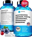 Liposomal Nicotinamide Riboside NR Supplement Resveratrol NAD : Nicotinamide 500mg w/Fisetin, Resveratrol Powder Spermidine Berberine NAD Resveratrol Supplement 500 mg - 60 caps 1 Pack